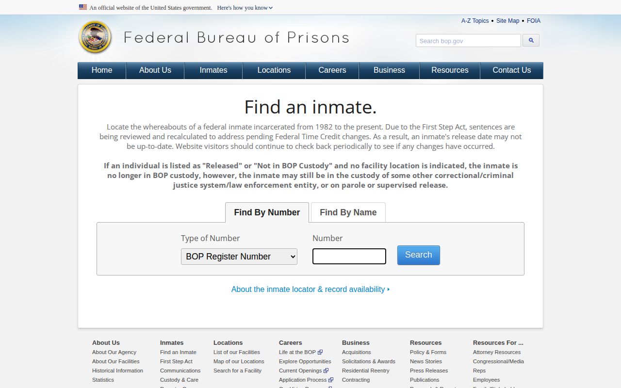 Federal Bureau of Prisons inmate locator relevant to Dougherty County searches